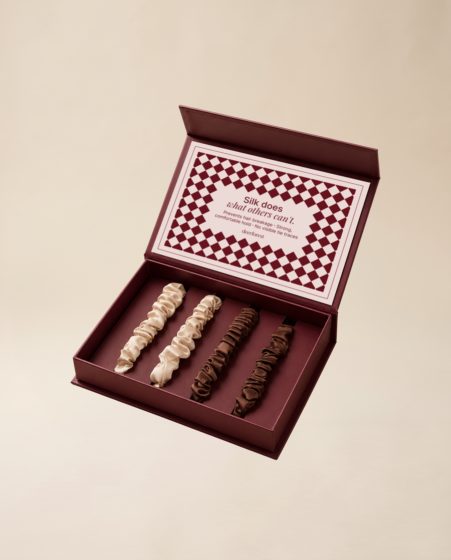 Mini šilkinės plaukų gumytės (4 vnt.) – Mini naturel